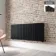 Faro Matt Black Double Flat Panel Horizontal Radiator 600x1400mm