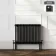 Athens Matt Black Triple Column Horizontal Traditional Radiator 600x785mm