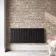 Faro Matt Black Single Flat Panel Horizontal Radiator 600x1400mm