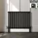 Athens Matt Black Double Column Horizontal Traditional Radiator 750x1010mm