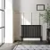 Athens Matt Black Double Column Horizontal Traditional Radiator 750x1190mm