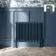 Athens Inky Blue Double Column Horizontal Traditional Radiator 600x785mm