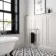 Gibraltar Small Black Traditional Heated Towel Radiator (With Overhanging Rail)