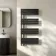 Seville Matt Black Designer Flat Panel Heated Towel Rail 1200x600mm