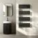 Seville Matt Black Designer Flat Panel Heated Towel Rail 1200x600mm