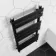 Santorini Matt Black Flat Panel Heated Towel Rail 800x450mm