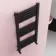 Valetta Matt Black Square Heated Towel Rail 1000x450mm