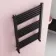 Valetta Matt Black Square Heated Towel Rail 1000x600mm