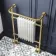 Gibraltar Large Brushed Brass Traditional Heated Towel Radiator (With Overhanging Rail)