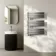 Seville Brushed Gunmetal Designer Flat Panel Heated Towel Rail 800x600mm