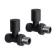 Matt Black Straight Manual Radiator Valves (Pair) Standard 15mm