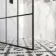 Munich Matt Black Grid Easy Clean 8mm Wet Room Shower Glass Panel 1000mm
