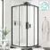 Hamburg Matt Black Easy Clean 8mm Offset Quadrant Shower Enclosure 1000x800mm - Easy Fix Feature