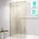 Lyon Brushed Brass 8mm Laminated Wet Room Shower Glass Panel with Gold Mesh Inlay 1000mm
