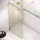 Lyon Brushed Brass 8mm Laminated Wet Room Shower Glass Panel with Gold Mesh Inlay 1000mm