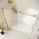Prague Brushed Brass 8mm Soft-Closing Sliding Shower Door 1700mm