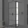Munich Matt Black Grid Easy Clean 8mm Pivotal Wet Room Shower Glass Return Panel 250mm
