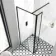 Munich Matt Black Framed Easy Clean 8mm Pivotal Wet Room Shower Glass Return Panel 250mm