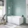 4mm P Shaped Bath Screen with Towel Rail