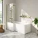 Lucan Easy Clean Brushed Brass 6mm L Shaped Folding Bath Screen