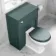 Hudson Traditional Midnight Green Wooden Soft Close Seat with Brushed Brass Hinges