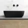 Carolina Matt Black Curved Rectangular Counter Top Basin 465mm