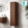Malta Fluted Black Walnut Wall Hung Tall Cabinet 1400x350mm