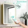 Olivia Matt Brass Illuminated LED Mirror Cabinet With BLUETOOTH Speaker 710x500mm