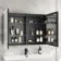 Aurora Matt Black Illuminated LED Mirror Cabinet 700x1000mm