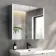Selma Matt Black Illuminated LED Recessed Mirror Cabinet 700x800mm
