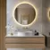 Delilah Brushed Brass Round Backlit LED Mirror With BLUETOOTH Speaker 800mm
