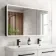 Aurora Matt Black Illuminated LED Mirror Cabinet With BLUETOOTH Speaker 700x1200mm