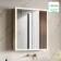 Margot Brushed Brass Illuminated LED Mirror Cabinet 700x600mm