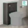 Crete Fluted Charcoal Elm Slimline Back To Wall Toilet Unit 500mm