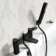 Aire Matt Black Basin & Shower Bath Mixer Tap Set