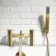 Lune Brushed Brass Basin & Shower Bath Mixer Tap Set