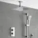 Galway Premium Ceiling Chrome Square Thermostatic Shower Set - 300mm Head & Slider Shower