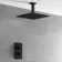 Galway Premium Ceiling Matt Black Square Thermostatic Shower Set - 300mm Head