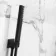 Galway Premium Ceiling Matt Black Square Thermostatic Set - 300mm Head, Hand Shower & Jets