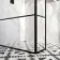 Munich Matt Black Grid 8mm Wet Room Shower Glass 1000mm & 250mm Return Panel