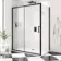 Hamburg Matt Black Easy Clean 8mm Sliding Shower Enclosure 1400x900mm - Easy Fix