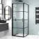 Toulon Matt Black Grid Easy Clean 6mm Pivot Shower Enclosure 800x800mm