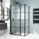 Toulon Matt Black Grid Easy Clean 6mm Pivot Shower Enclosure 1000x800mm