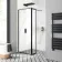 Munich Matt Black Framed 8mm Wet Room Shower Glass 800mm & 250mm Pivotal Return Panel