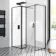 Munich Matt Black Framed 8mm Walk In Shower Enclosure 800mm & 700mm Glass with Pivotal Return Panel