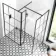 Munich Matt Black Grid 8mm Walk In Shower Enclosure 1100mm & 900mm Glass with Pivotal Return Panel