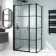 Toulon Matt Black Grid Easy Clean 6mm Pivot Shower Enclosure 1000x700mm