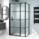 Toulon Matt Black Grid Easy Clean 6mm Pivot Shower Enclosure 1100x700mm