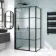 Toulon Matt Black Grid Easy Clean 6mm Pivot Shower Enclosure 1100x700mm