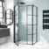 Toulon Matt Black Grid Easy Clean 6mm Pivot Shower Enclosure 1100x700mm